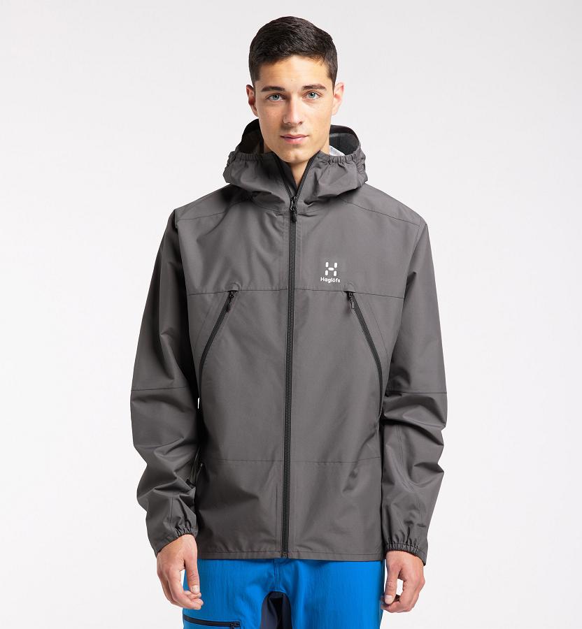 Haglöfs Mens Spira Waterproof Jacket Black New Zealand 61725GLFQ
